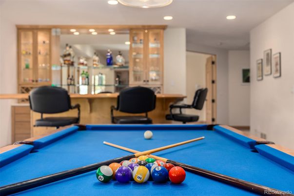 Billiard Table, Game Room, Interior, Recessed Lighting