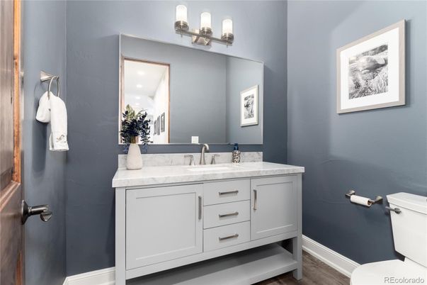 Bathroom, Dual Sink Vanities, Interior, Wood Texture Flooring