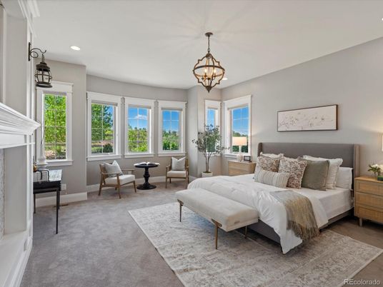 Bedroom, Chandelier, Fireplace, Interior, Recessed Lighting