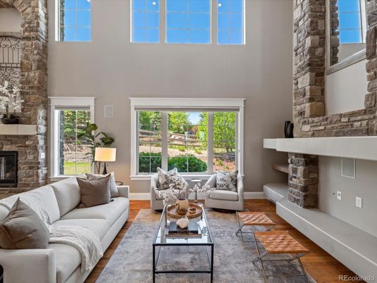 Fireplace, Interior, Living room, Stone Walls, Wood Texture Flooring