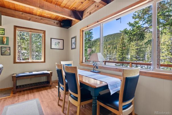 Dining room, Interior, Wooden Beams, Wooden Ceilings, Wood Texture Flooring