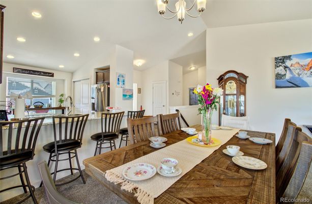 Chandelier, Dining room, Interior, Kitchen, Recessed Lighting
