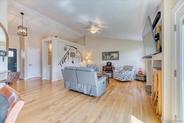 Interior, Living room, Pendant Lights, Wood Texture Flooring