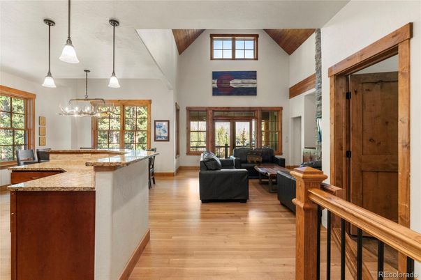 Interior, Living room, Pendant Lights, Wood Texture Flooring
