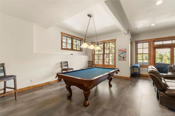 Billiard Table, Game Room, Interior, Pendant Lights, Recessed Lighting