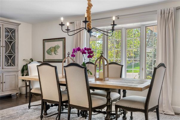 Chandelier, Dining room, Interior, Wood Texture Flooring