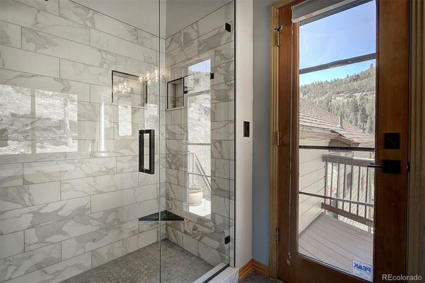 Bathroom, Glass Shower, Interior, Marble Walls