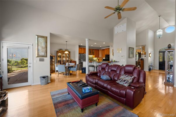 Dining room, Interior, Kitchen, Living room, Pendant Lights, Recessed Lighting, Wood Texture Flooring