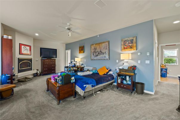 Bedroom, Fireplace, Interior, Recessed Lighting