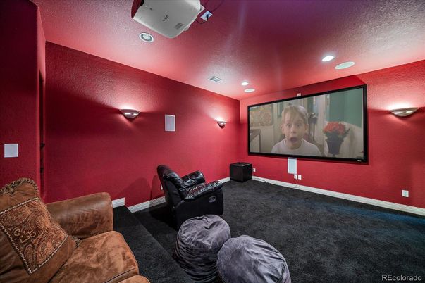 Interior, Projection Screen, Recessed Lighting, Theatre Room