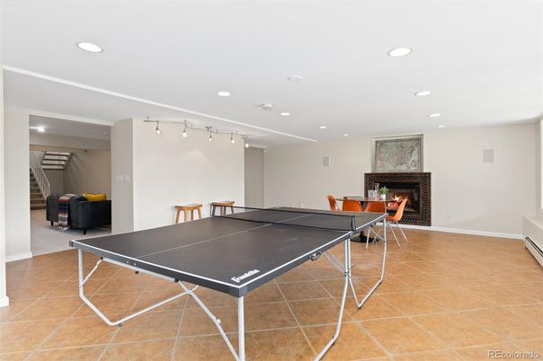 Fireplace, Game Room, Interior, Recessed Lighting