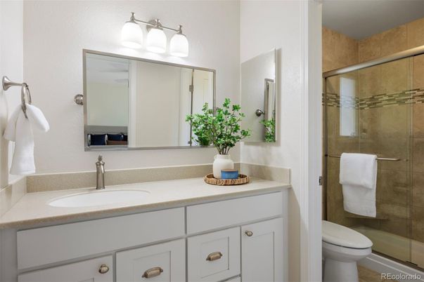 Bathroom, Dual Sink Vanities, Glass Shower, Interior