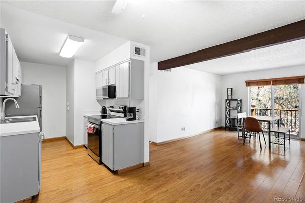 Dining room, Interior, Kitchen, Wooden Beams, Wood Texture Flooring