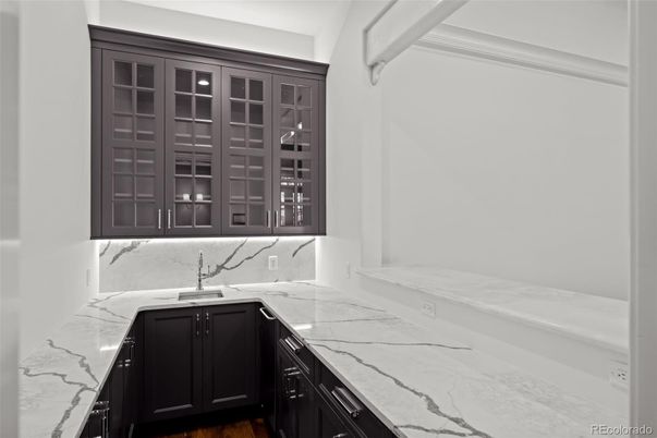 Interior, Kitchen, Marble Walls, Wood Texture Flooring