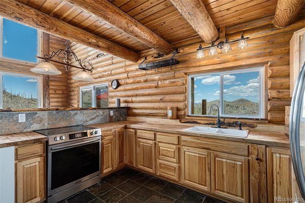 Interior, Kitchen, Stainless Steel Appliances, Wooden Beams, Wooden Ceilings, Wooden Walls