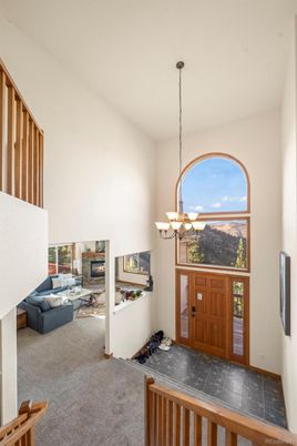 Chandelier, Fireplace, Interior, Living room