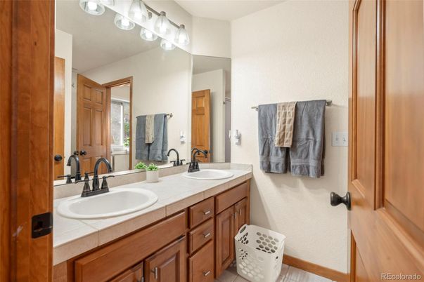 Bathroom, Dual Sink Vanities, Interior, Tile Countertops