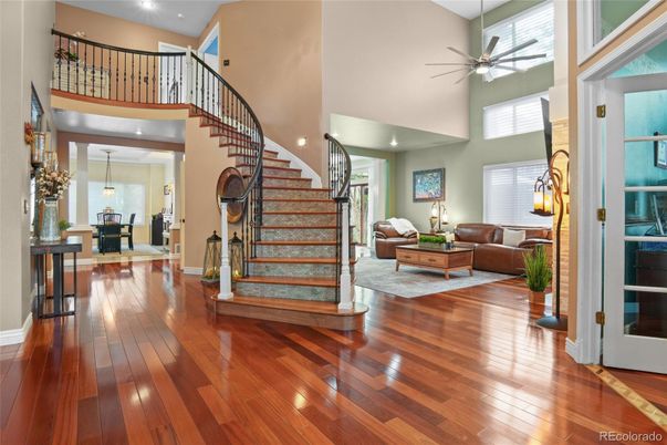 Chandelier, Dining room, Interior, Living room, Pendant Lights, Recessed Lighting, Wood Texture Flooring