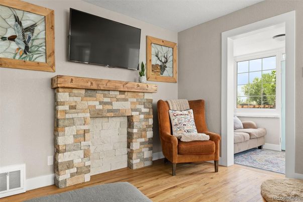 Fireplace, Interior, Stone Walls, Wood Texture Flooring