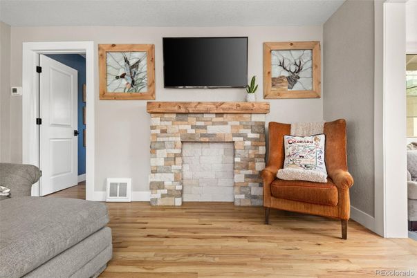 Fireplace, Interior, Wood Texture Flooring