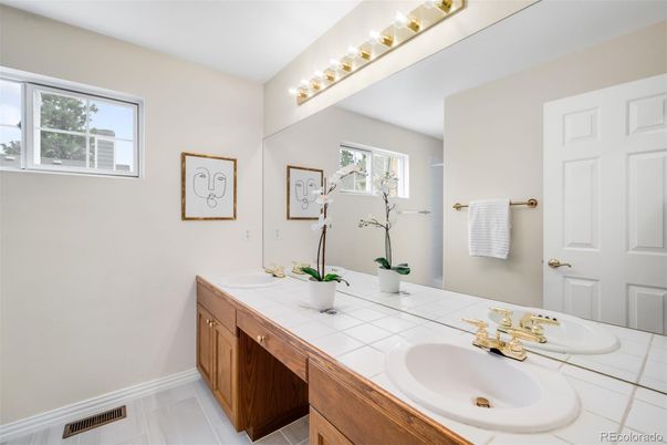 Bathroom, Dual Sink Vanities, Interior, Tile Countertops