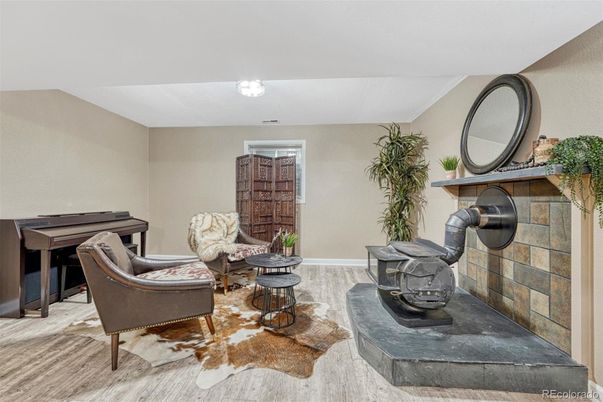 Fireplace, Interior, Living room, Piano, Wood Texture Flooring
