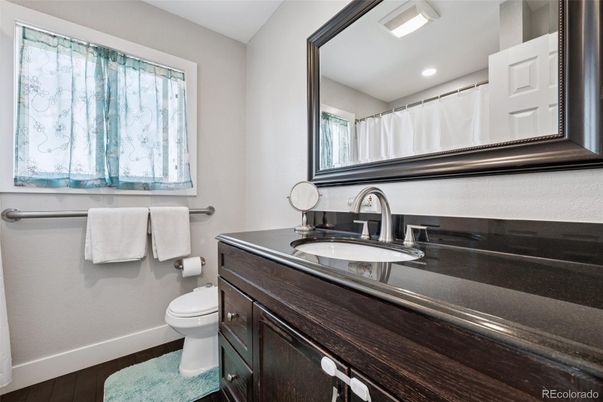Bathroom, Interior, Recessed Lighting, Wood Texture Flooring