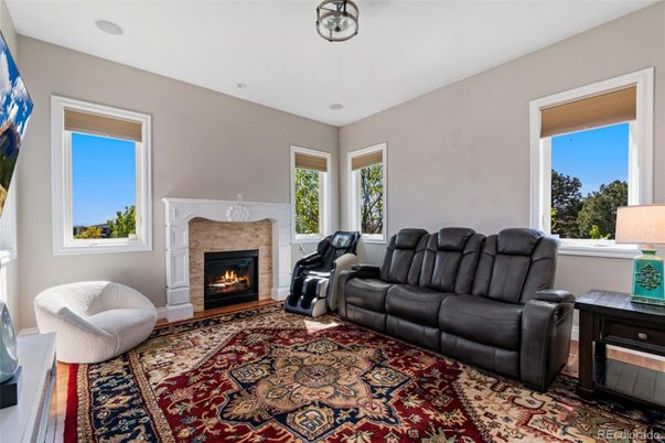 Home Theatre Room, Fireplace, Interior, Living room, Wood Texture Flooring