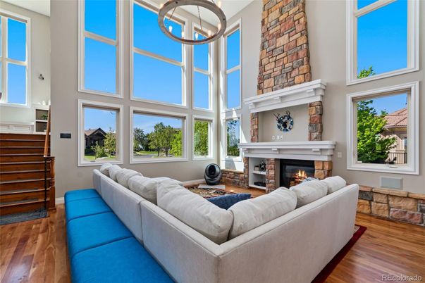 Fireplace, Interior, Living room, Stone Walls, Wood Texture Flooring
