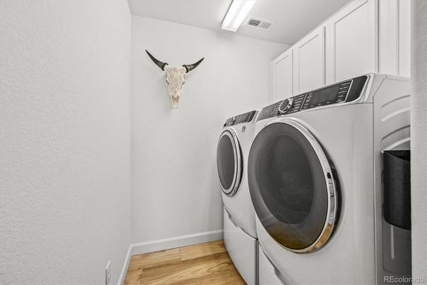 Interior, Washer, Wood Texture Flooring