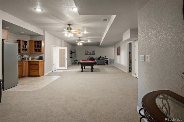 Billiard Table, Game Room, Interior, Recessed Lighting