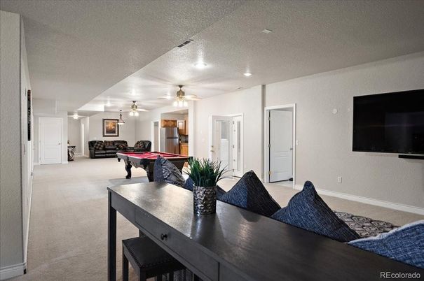 Billiard Table, Game Room, Interior, Recessed Lighting