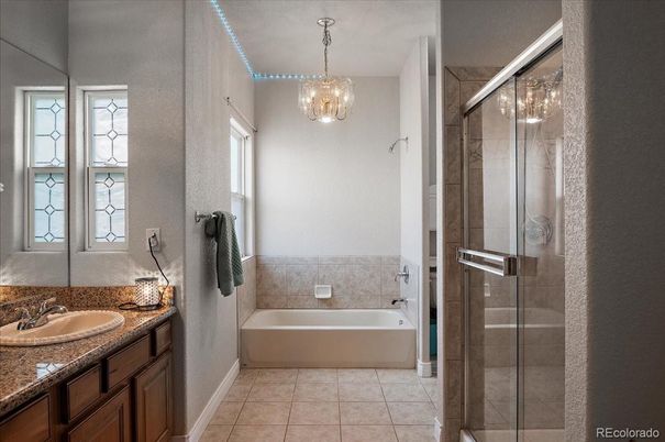 Bathroom, Chandelier, Glass Shower, Interior, Pendant Lights