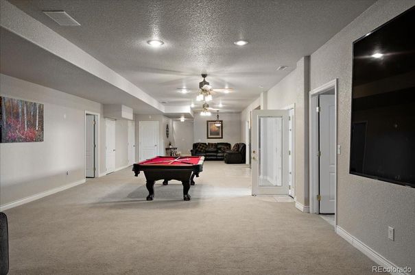 Billiard Table, Game Room, Interior, Recessed Lighting