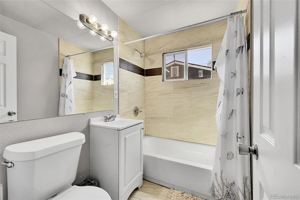 Bathroom, Interior, Marble Walls, Wood Texture Flooring