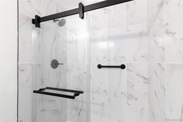 Bathroom, Glass Shower, Interior, Marble Walls