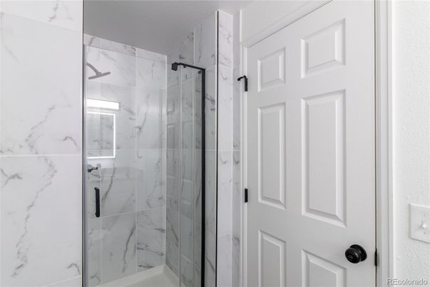 Bathroom, Glass Shower, Interior, Marble Walls