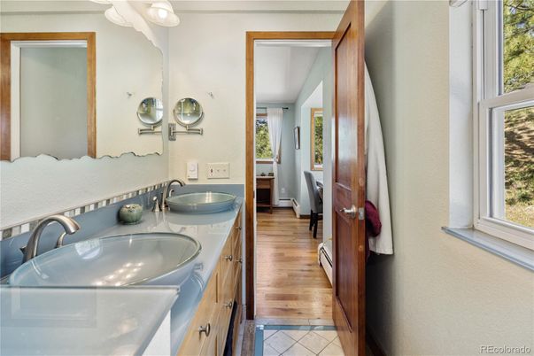 Bathroom, Dual Sink Vanities, Interior, Wood Texture Flooring