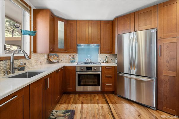 Interior, Kitchen, Stainless Steel Appliances, Wood Texture Flooring