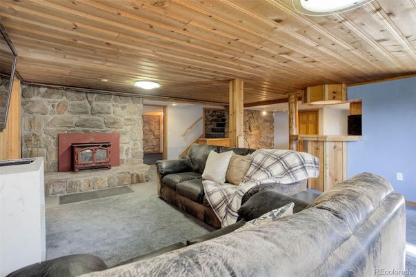 Fireplace, Interior, Living room, Stone Walls, Wooden Ceilings