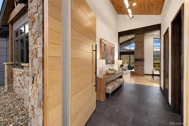 Fireplace, Interior, Recessed Lighting, Wooden Beams, Wooden Ceilings, Wooden Walls