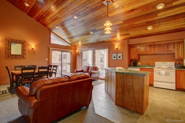 Dining room, Interior, Kitchen, Living room, Pendant Lights, Recessed Lighting, Wooden Ceilings