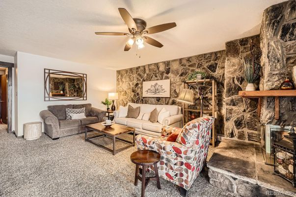 Fireplace, Interior, Living room, Stone Walls