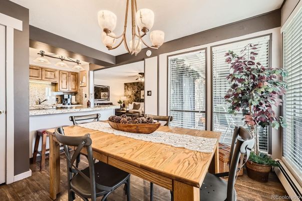 Chandelier, Dining room, Interior, Kitchen, Wood Texture Flooring