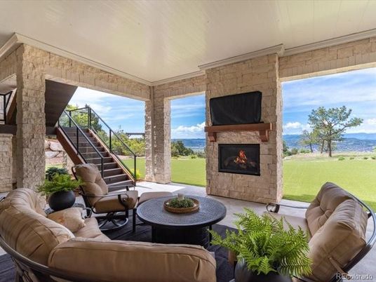 Fireplace, Interior, Living room, Stone Walls, Sun Room, Water
