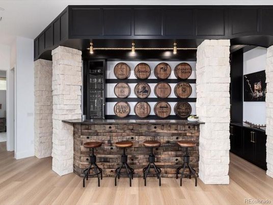 Interior, Stone Walls, Wood Texture Flooring