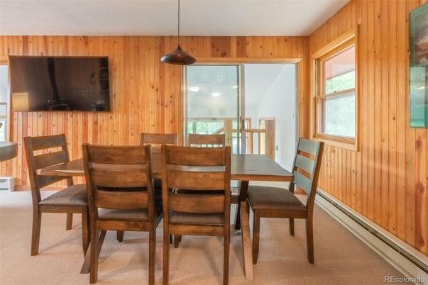 Dining room, Interior, Pendant Lights, Wooden Walls