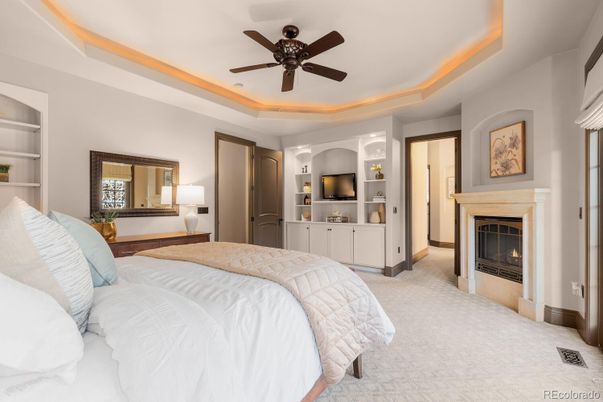 Bedroom, Fireplace, Interior