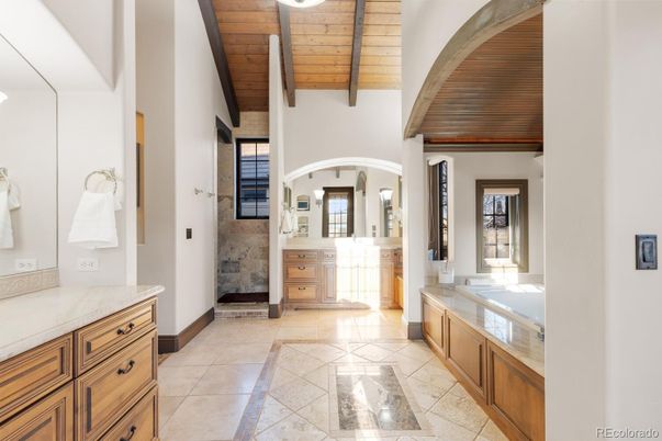 Bathroom, Interior, Wooden Beams, Wooden Ceilings