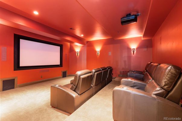 Home Theatre Room, Interior, Projection Screen, Recessed Lighting, Theatre Room